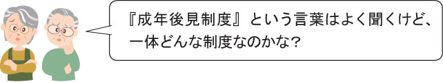 『成年後見制度』という言葉はよく聞くけど、 一体どんな制度なのかな？